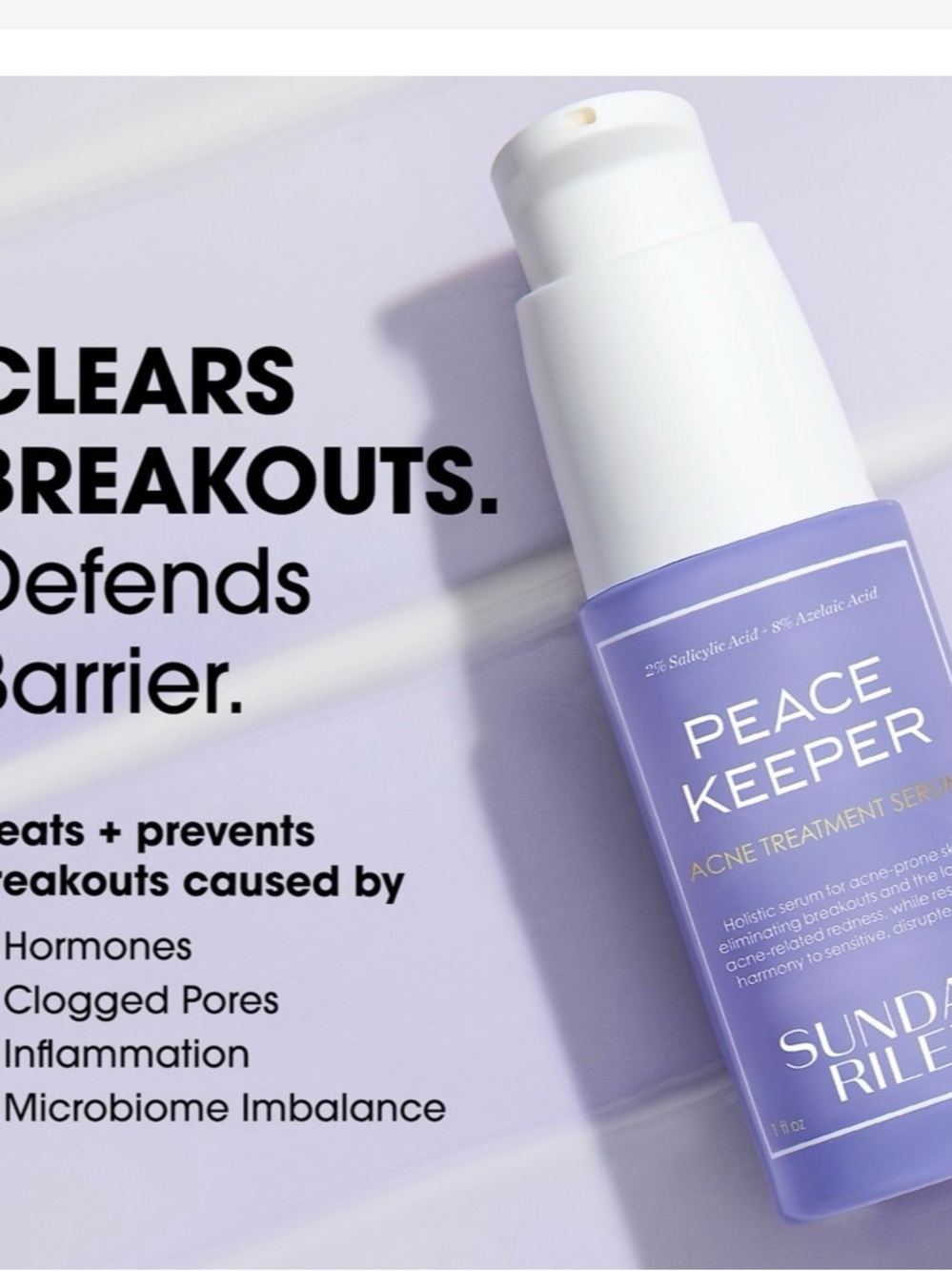 Sunday Riley Peacekeeper Acne Treatment Serum - Purple